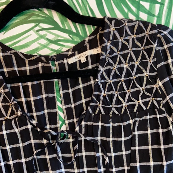 Tularosa Gingham Dress with Gold Details - Picture 4 of 7